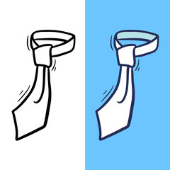 Set of Knotted ties hand drawn illustration