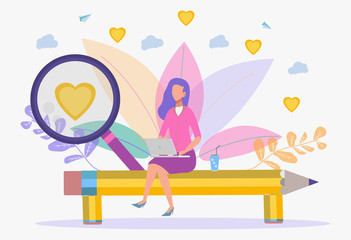 Meeting website. Search for a pair. The girl is looking for a guy. Communication through the social networks of the Internet, the concept of communication, discussion of business ideas, news, dating