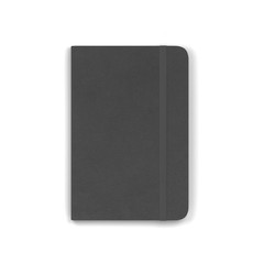 Blank notebook with elastic band closure mockup