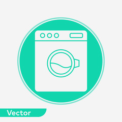 Washing machine vector icon sign symbol