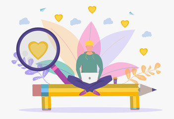 Meeting website. Search for a pair. The guy is looking for a girl. Communication through the social networks of the Internet, the concept of communication, discussion of business ideas, news, dating.