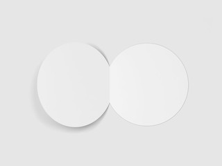 Blank bi-fold round brochure
