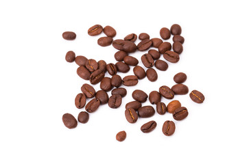 Coffee beans isolated on a white background area for copy space.