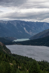 Aerial View of a small remote town, Seton Portage, between Anderson and Seton Lake. Located near Lillooet, BC, Canada.