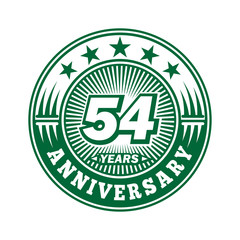54 years logo. Fifty-four years anniversary celebration logo design. Vector and illustration.