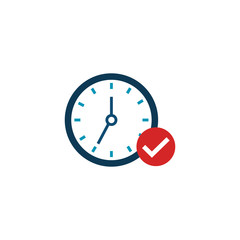 time clock wall flat style icon
