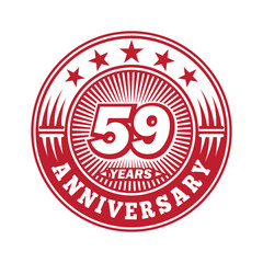 59 years logo. Fifty-nine years anniversary celebration logo design. Vector and illustration.