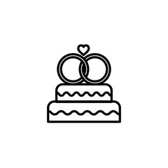 delicious cake with rings line style icon