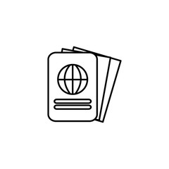 passport document identification line icon