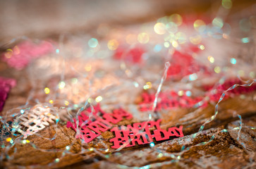 Close-up of Happy Birthday Table Confetti Decorations