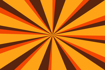 Orange and brown sunburst background, vector illustration