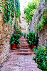 Beautiful Views of a Tuscany Town Alley
