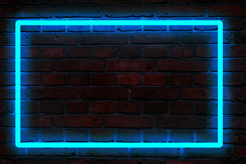 blue neon light framed background