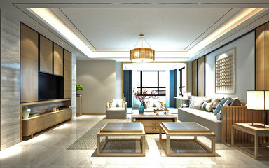 3d render of modern living room interior.
