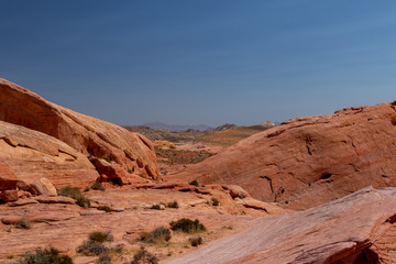 Desolate view of red sanstone rock in the Multi coloured sandstone rock formations in the Valley of Fire State Park, Nevadaalley of Fire State Park, Nevada
