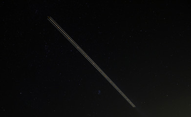 a plane at night