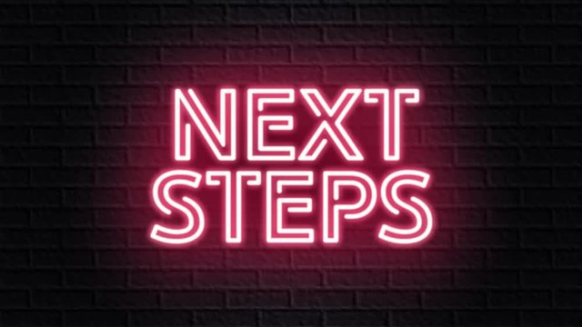 red neon video animation next steps