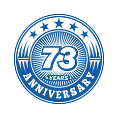 73 years logo. Seventy-three years anniversary celebration logo design. Vector and illustration.