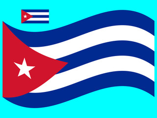 Wave Cuba Flag Vector illustration Eps 10