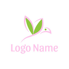 abstract leaf and bird  logo symbol design 
