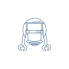 robot with two hands line style icon