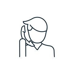 talking man with phone line style icon