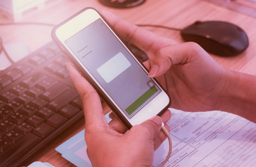 mobile phone in a hand