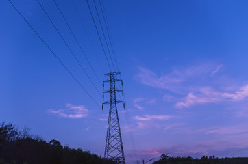 power lines on sky