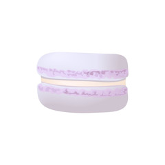 Cute purple macaroon. Cake macaron with cream. Vector illustration. Culinary, pastry, cake,