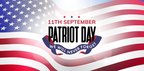 Vector illustration poster to Patriot Day in USA.