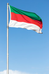 flag of Heligoland flying in the wind