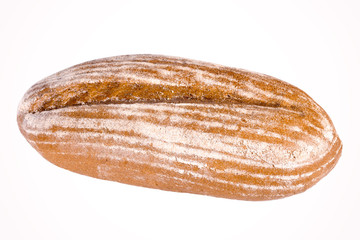 Traditional bread isolated on white background. Close-up.