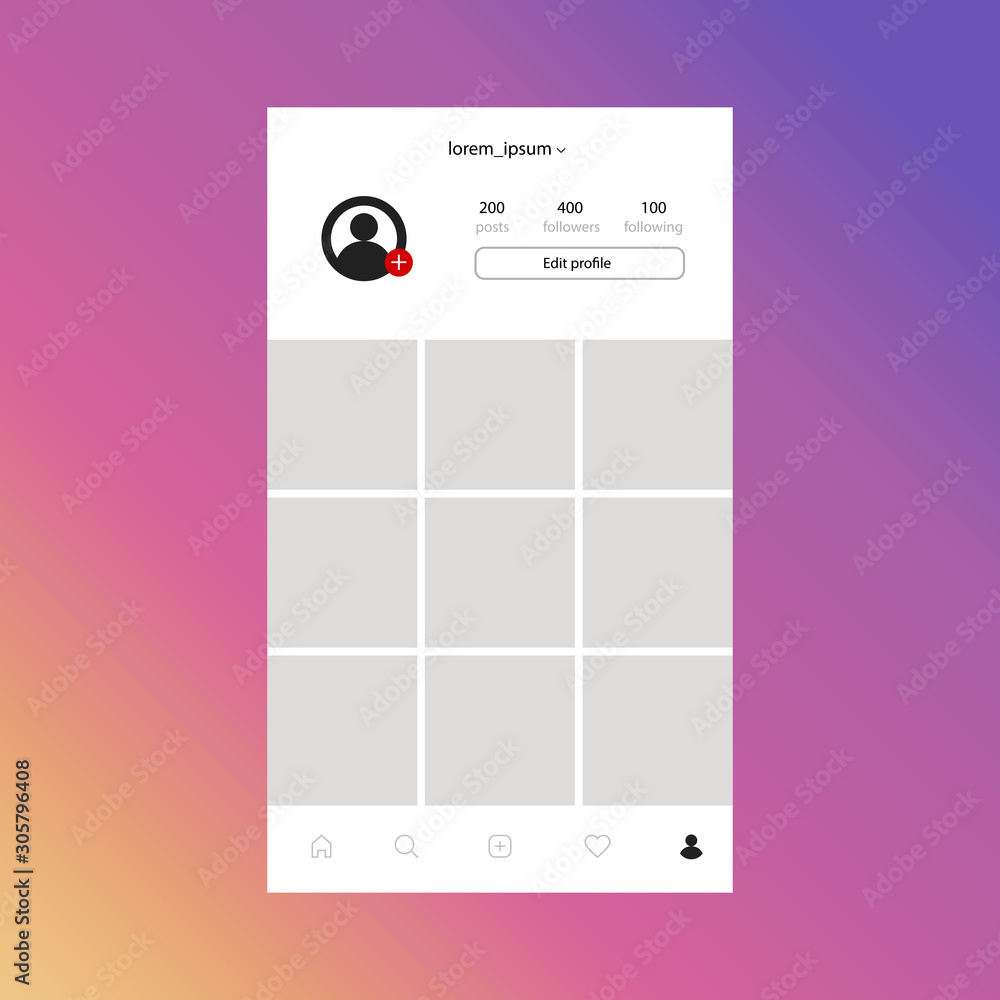 Aufkleber vector social networks mock up. interface template for mobile app. flat design photo frame vector il