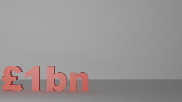 1 Billion Pounds 3d Text