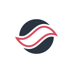 Circular Wave Logo design. Stock Vector illustration isolated on white background.