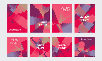 Set of colorful banners with abstract geometric background