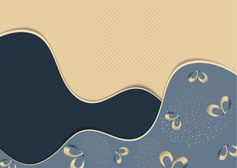 Bright abstract romantic background. Waves, many bows.