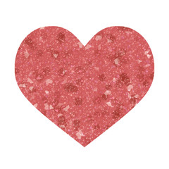 delicate red heart with texture