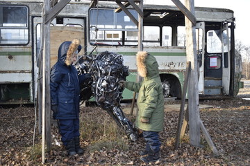 family in the garden