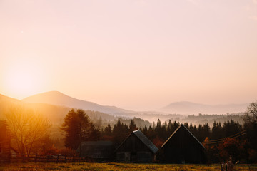 Amazing mountain lanscape in the wild Carpathians