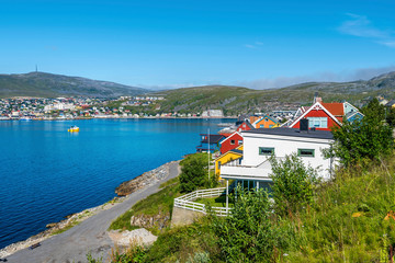 In approach of Hammerfest, the northernmost town in the world situated in Finnmark county of Norway. T