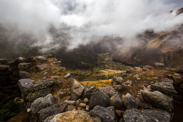 The ruins of the Pumamarka (Puma Marka) village in Peru