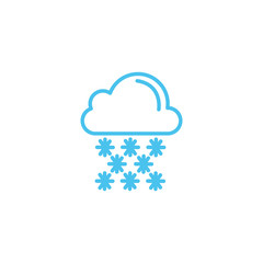 Obraz premium cloud with rain line style icon