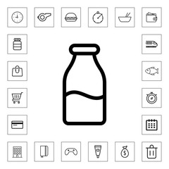 Milk bottle outline icon illustration isolated vector sign symbol