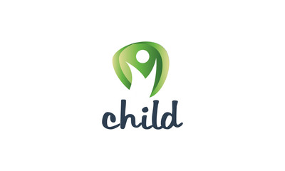 child garden template logo vector