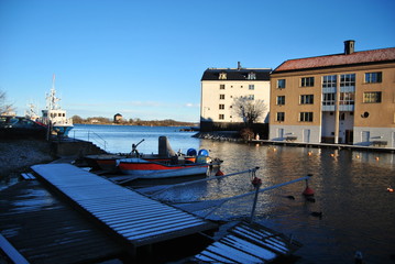 Pier with berths, Karlskrona, Sweden.