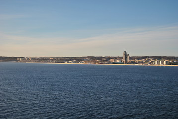 Fototapeta premium Landscape of Gdynia coast from cruiser. 