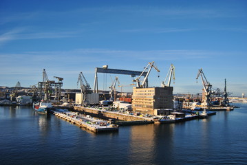 Fototapeta na wymiar Gdynia port industry space, Poland