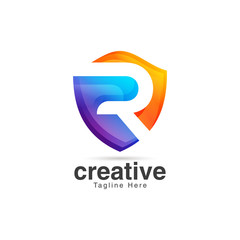 Abstract Creative Letter R Logo Design Template