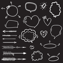 Speech bubble on isolation background. Set of think and talk speech bubbles. Black and white illustration
